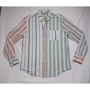 J. Crew Multicolor Stripe Organic Cotton Classic-Fit‎ 100's 2-Ply Shirt Men's M
